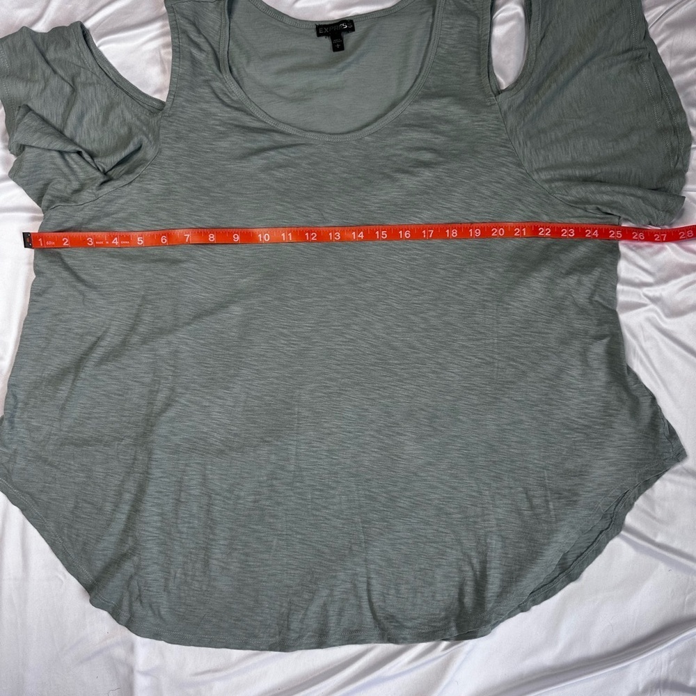 Express Sage Green Blouse with Cutout Sleeves - Picture 10 of 12